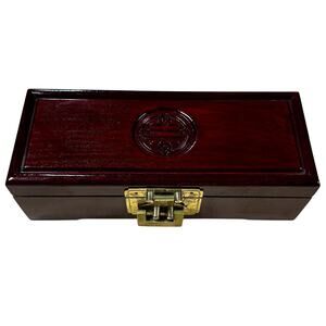 Vintage 1990's China Wooden Jewelry Box With Lock and Key Excellent Condition